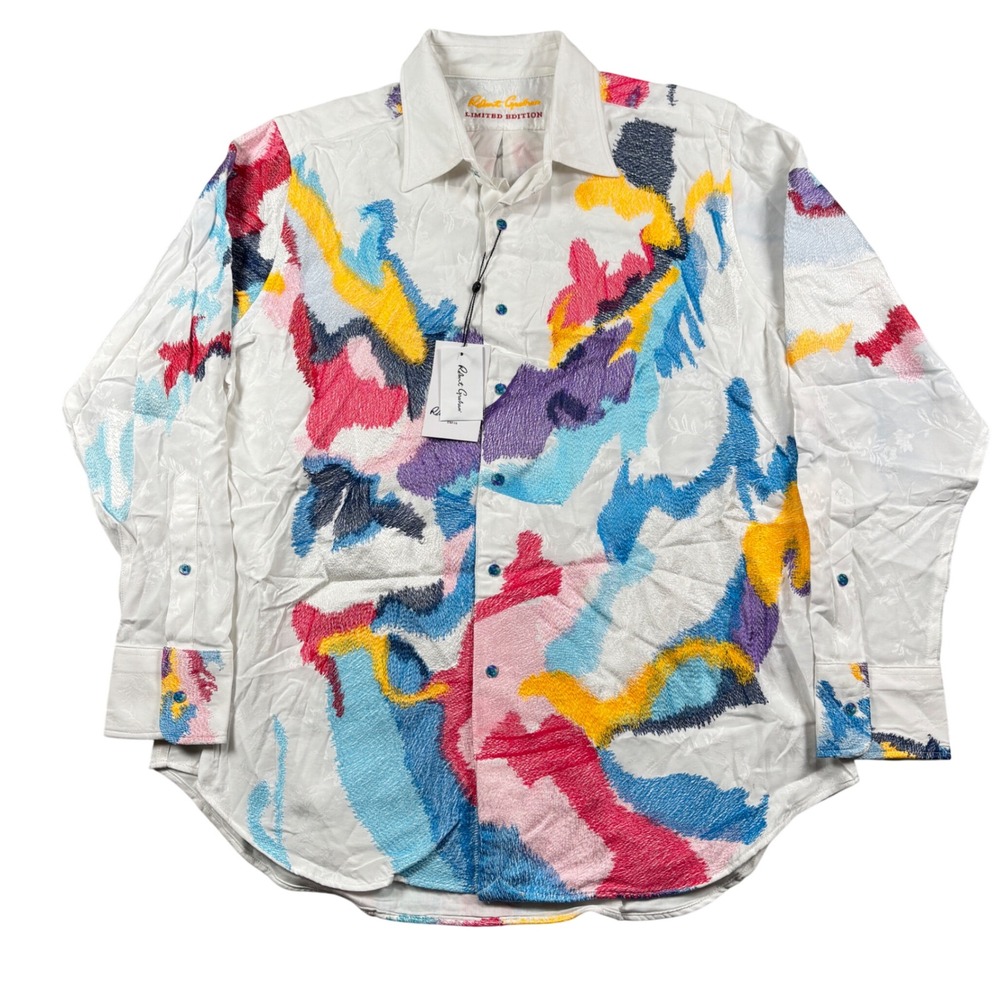 NEW Robert Graham Bird Song Shirt Mens L White Limited Edition Embroider